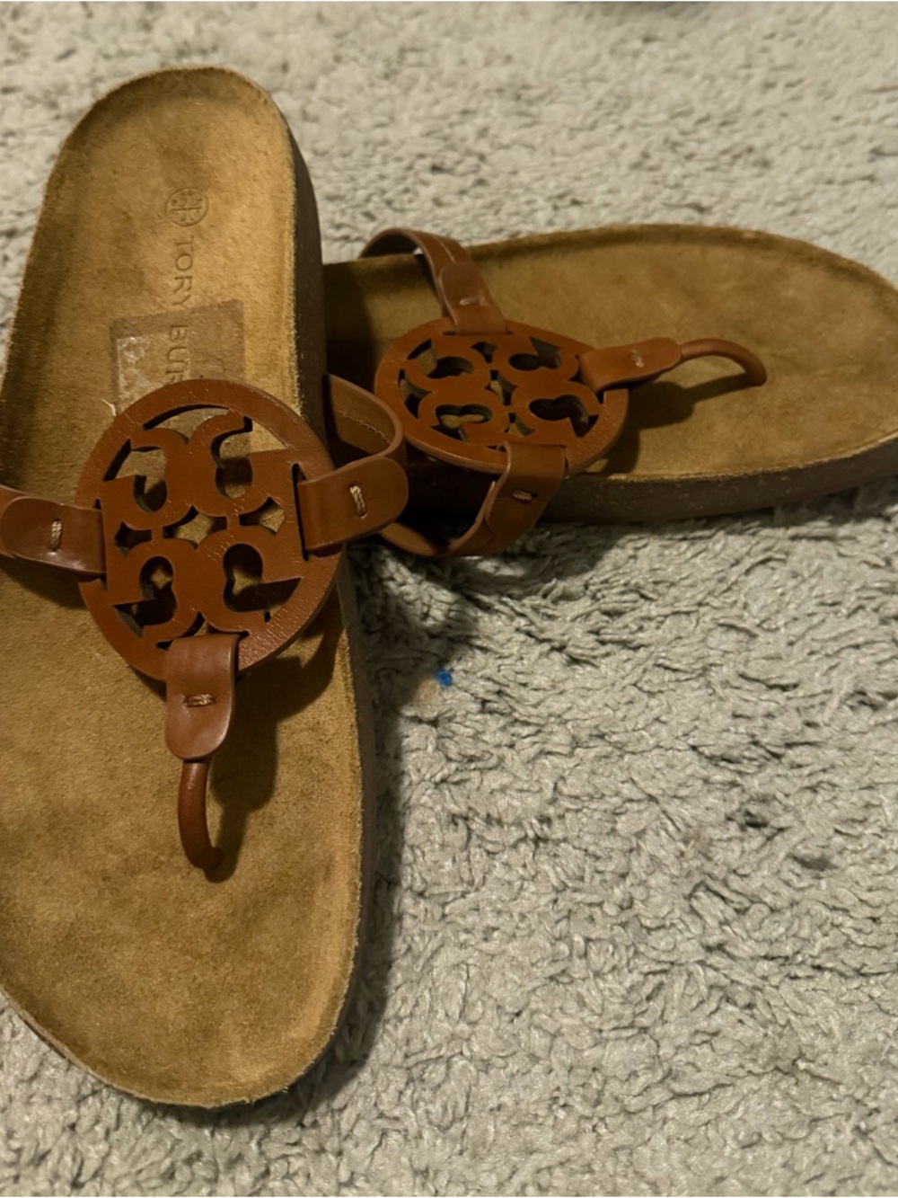 Bundle Price - $50 - Tory Burch Leather Medallion Thong Sandal - Brown